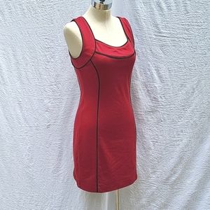 Ladies garnet w black piping sleeveless dress, USC, Gamecocks, Team Spirit, S